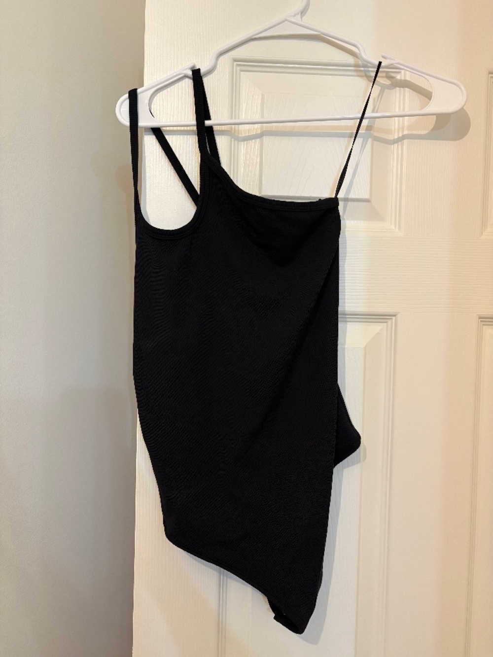 Abercrombie Black Double One Shoulder Bodysuit